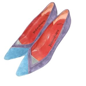 Vintage Yves Saint Laurent Suede Pumps size 10 runs 8.5-9